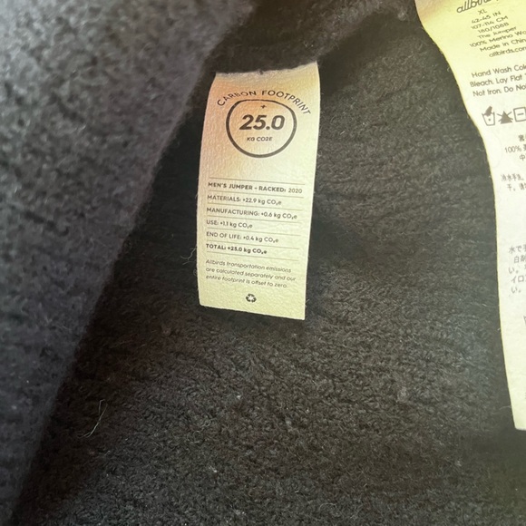 Allbirds Sweater Mens XL Black Blue Knit Merino Wool The Jumper Racked Pullover - Picture 5 of 8